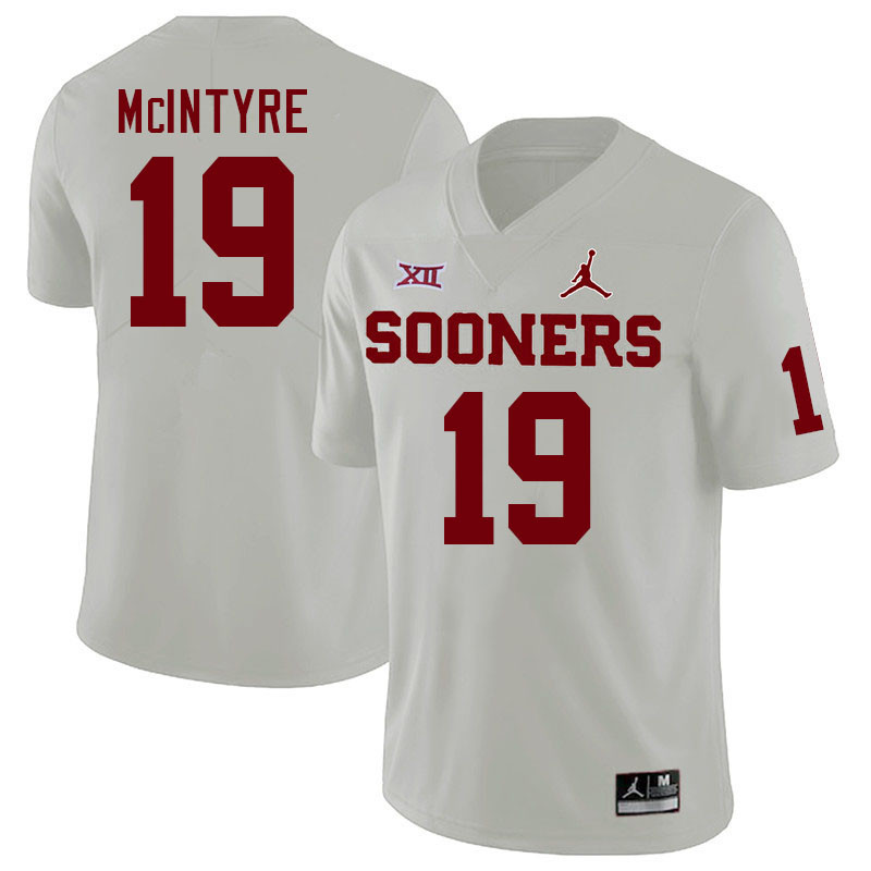 Oklahoma Sooners #19 Kade McIntyre College Football Jerseys Stitched Sale-White